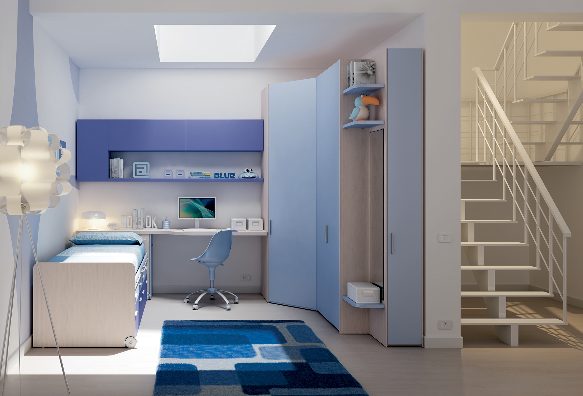 Chambre enfant complète moderne et colorée moretti compact so nuit