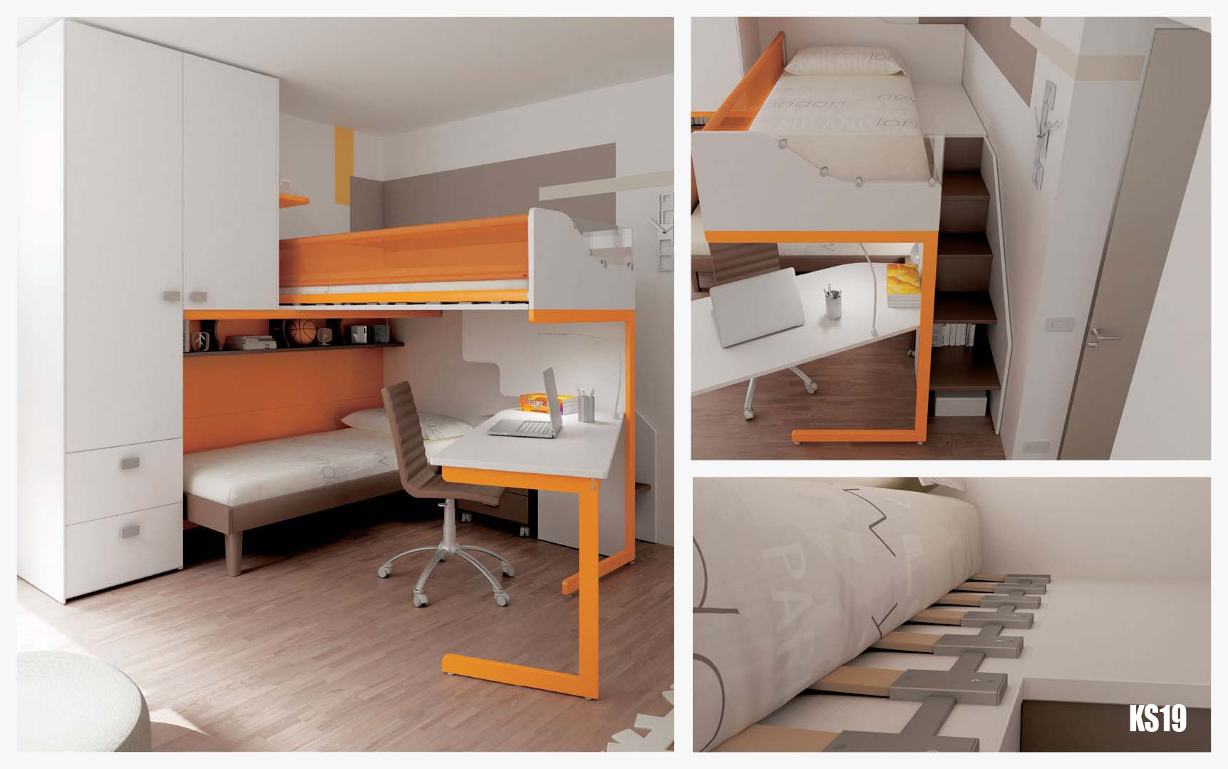 Chambre enfant complète toute équipée moretti compact so nuit