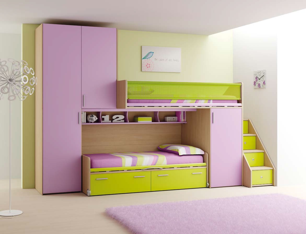 Chambre enfant fun avec lits superposés moretti compact so nuit