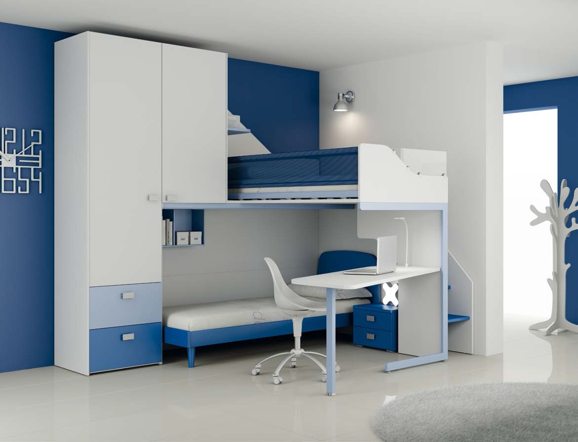 Chambre enfant pour garçon moderne & design moretti compact so nuit