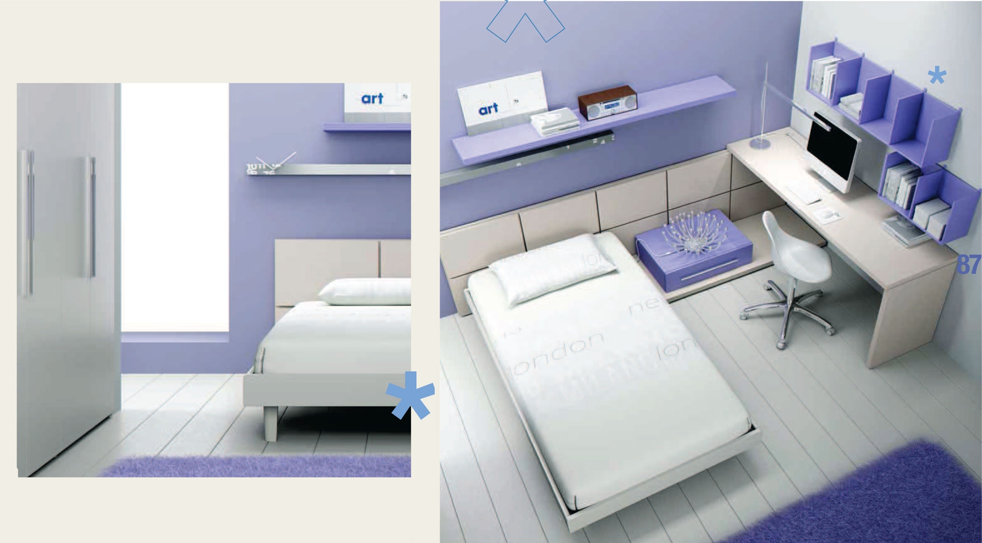Chambre ado avec lit ado 1 personne fun moretti compact so nuit