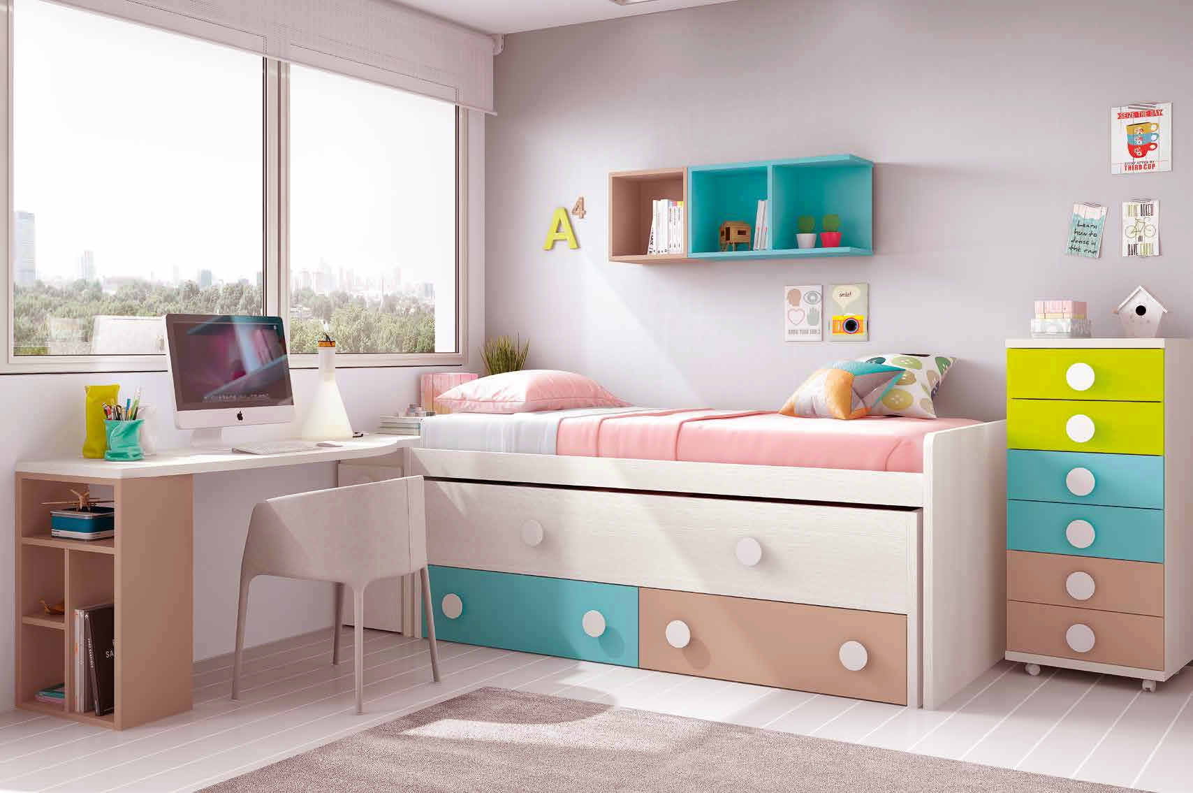 Chambre ado design avec lit surélevè coloré et fun glicerio so ...