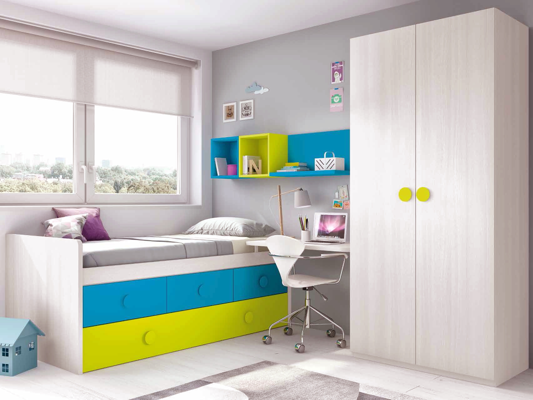 Chambre ado design complète avec un lit surélevé glicerio so nuit