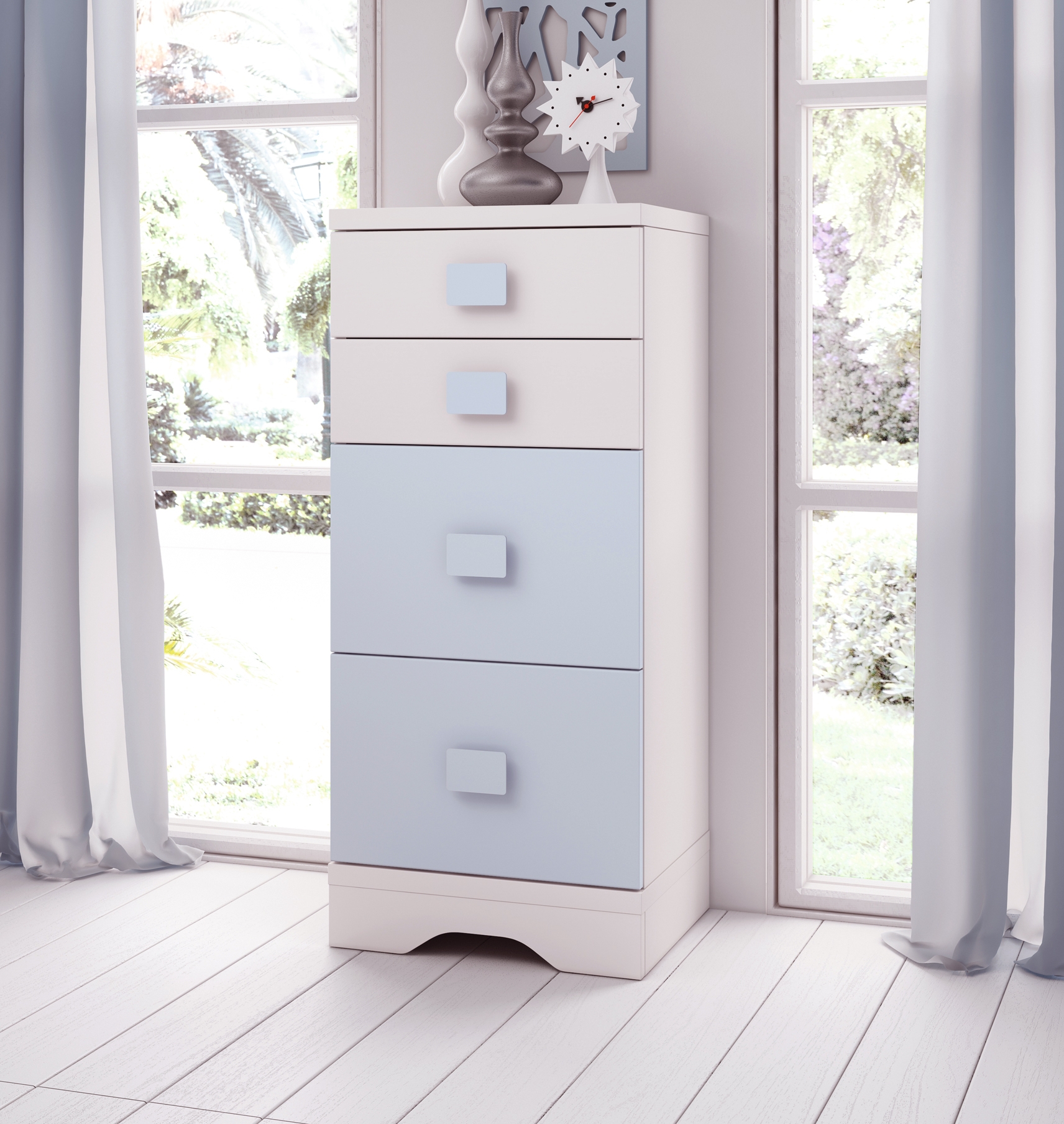 Chambre bébé garçon complète gioco blanc et bleu glicerio so nuit