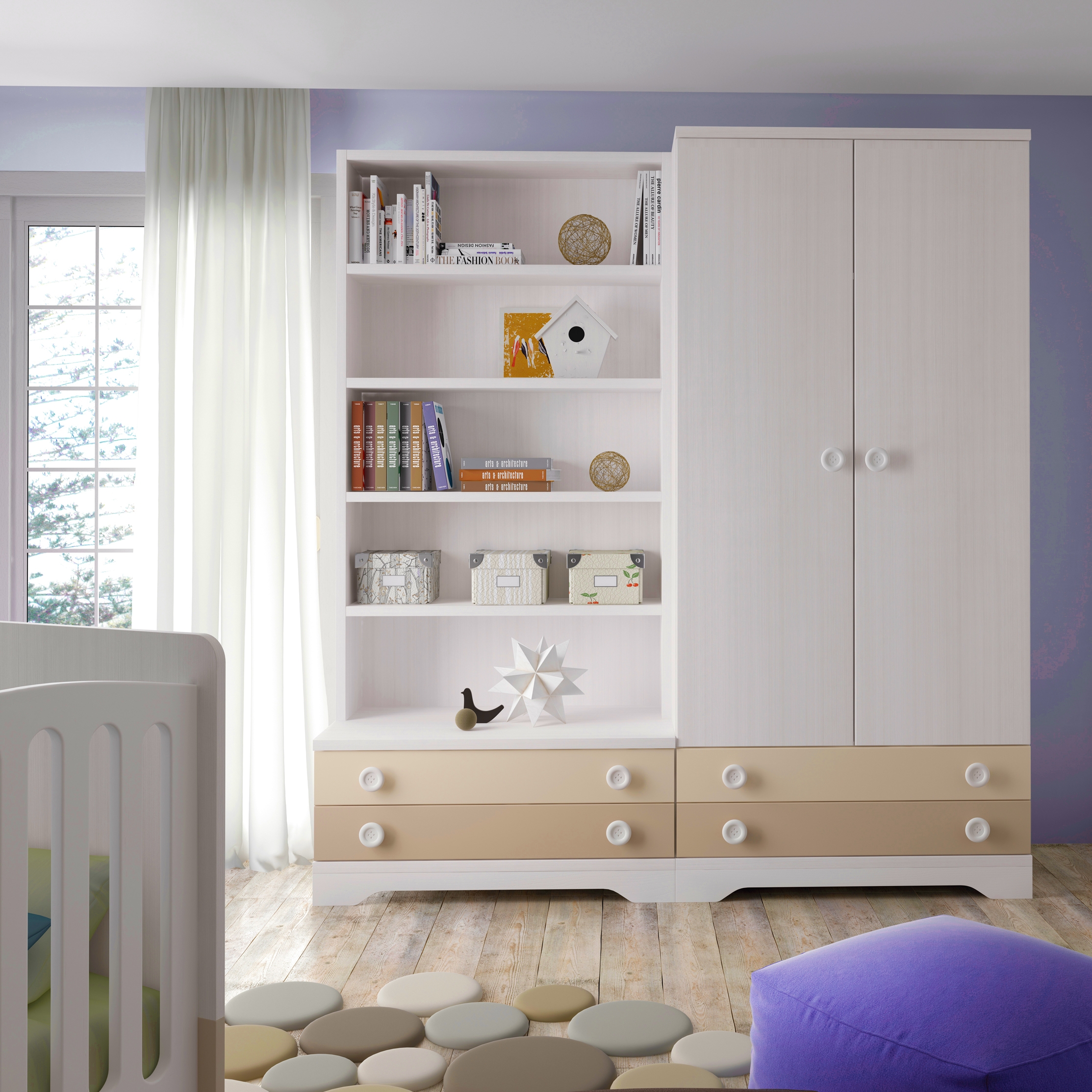 Chambre bébé design bicouleur fun et colorée glicerio so nuit
