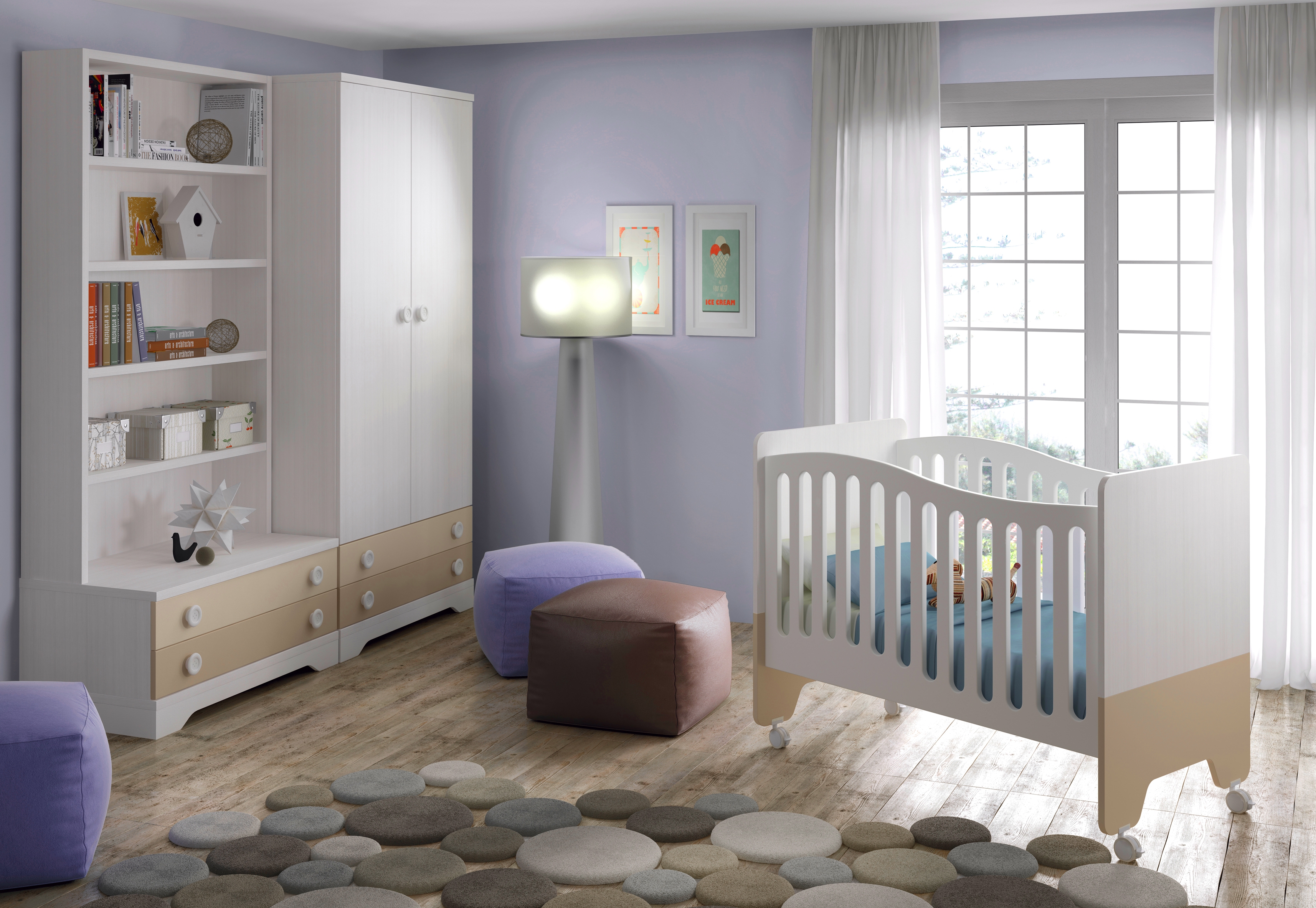 Chambre bébé design bicouleur fun et colorée glicerio so nuit