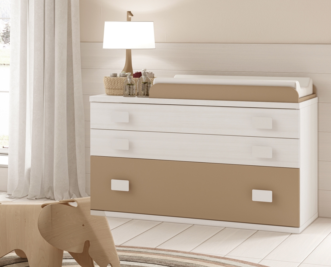 Chambre complète bébé miki avec lit, commode glicerio so nuit