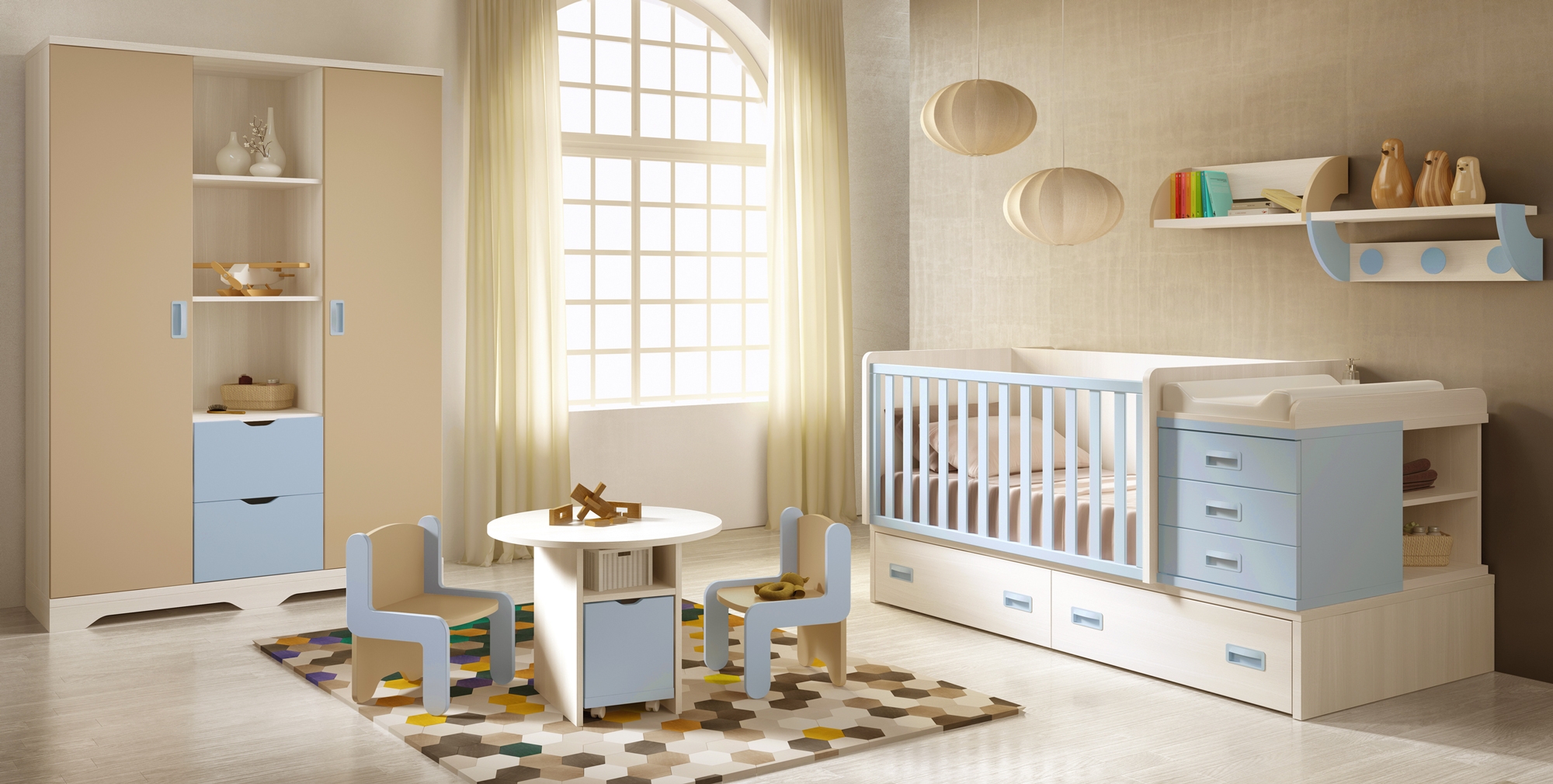 Chambre bébé garçon bc30 avec coffres de rangement glicerio so nuit