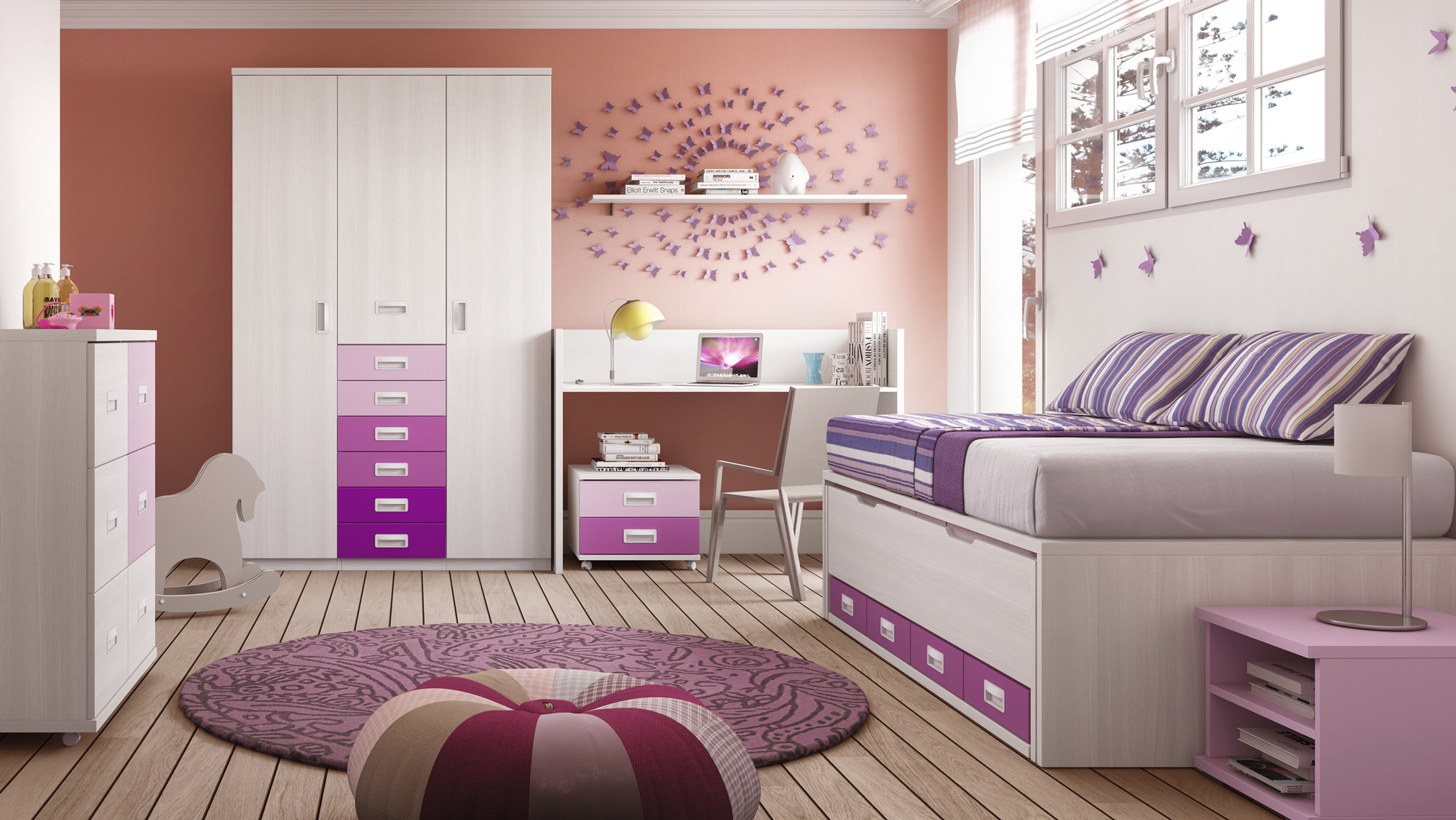 Lit pour bébé évolutif surélevé bc30 avec armoire glicerio so nuit
