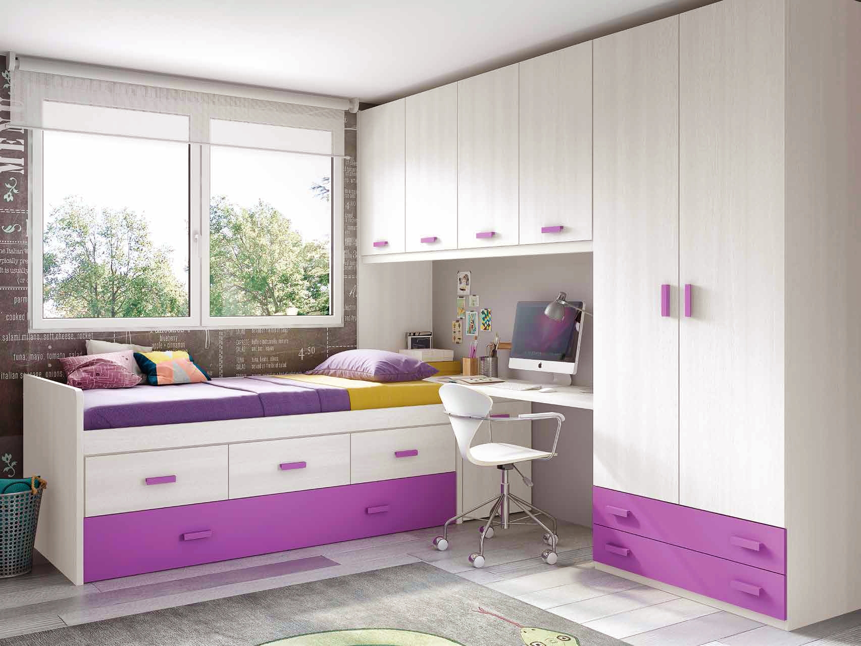 Chambre de fille ado sympa avec lit gigogne glicerio so nuit