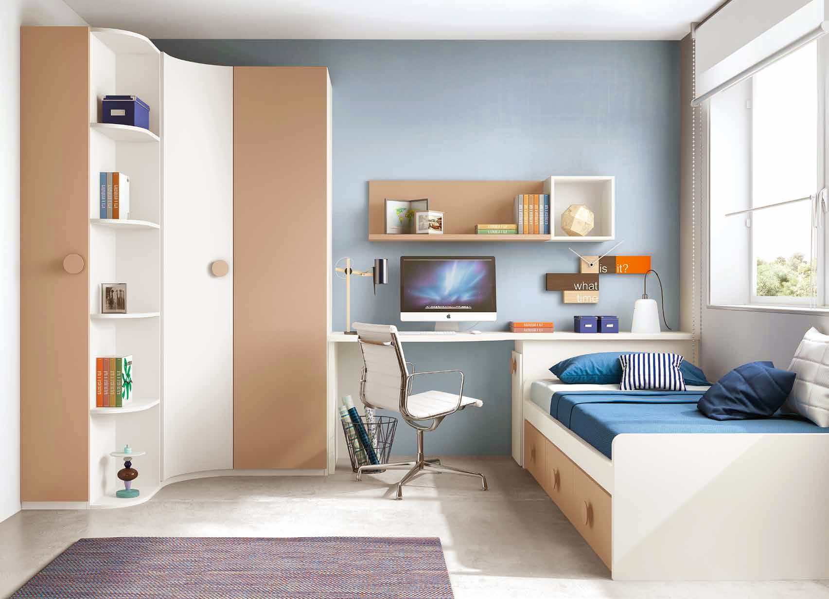 Chambre enfant originale avec une armoire d'angle glicerio so nuit