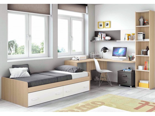 Chambre complete pour ado collection à prix fun so nuit Bureau ado avec rangement