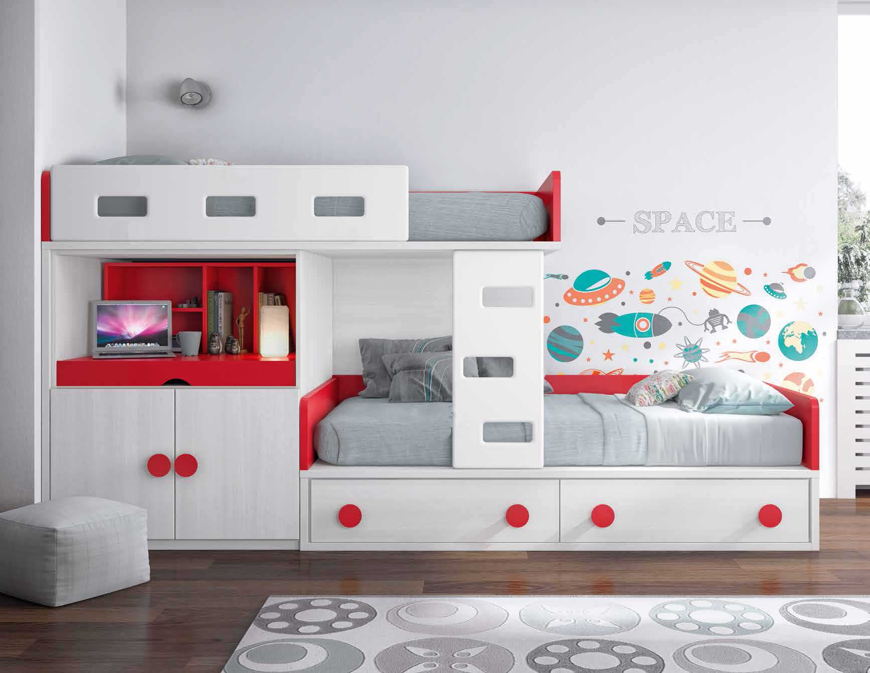 Lit superposé blanc pratique et personnalisable glicerio so nuit