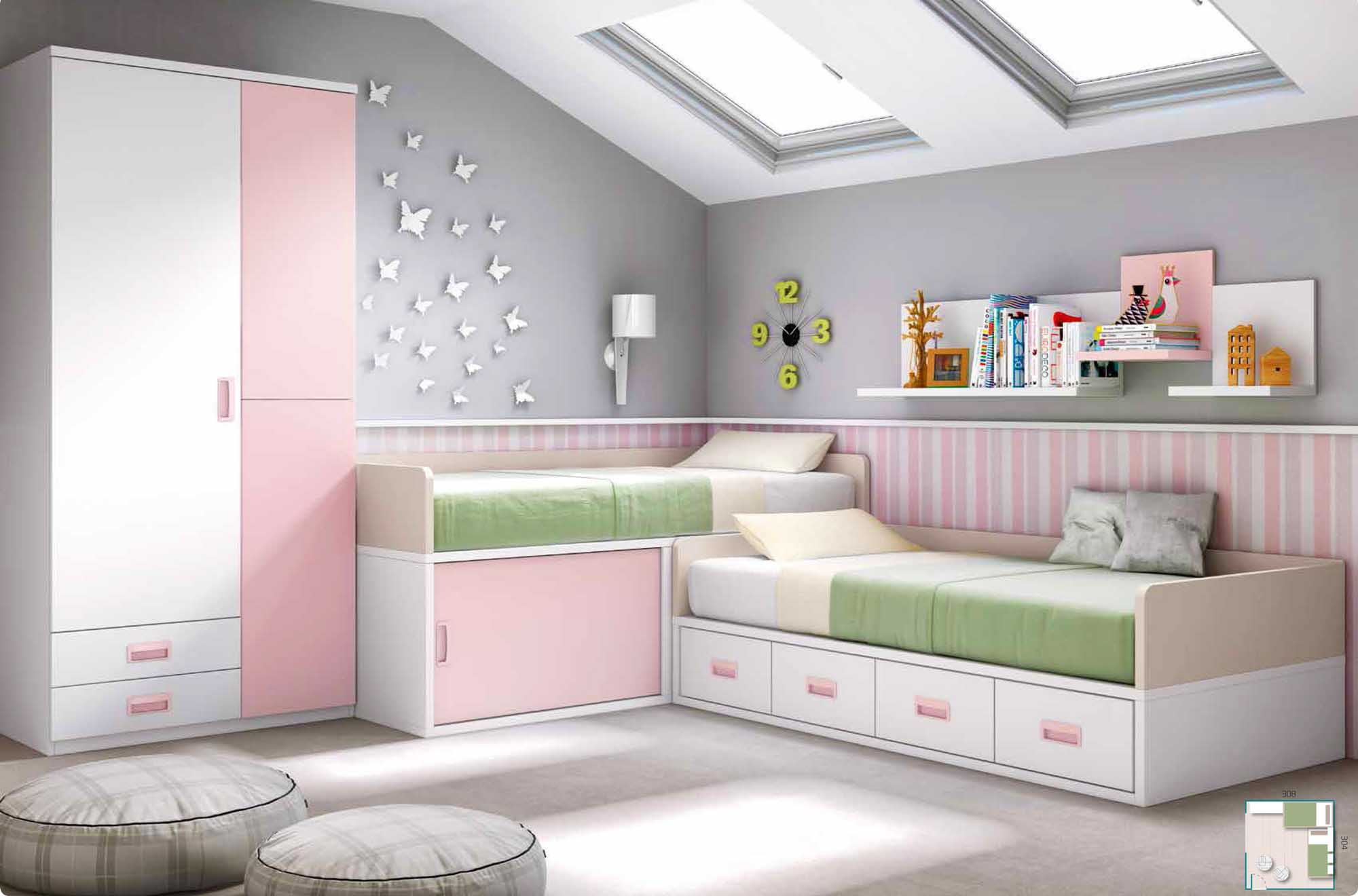 Chambre fillette à personnaliser pour 2 fille glicerio so nuit