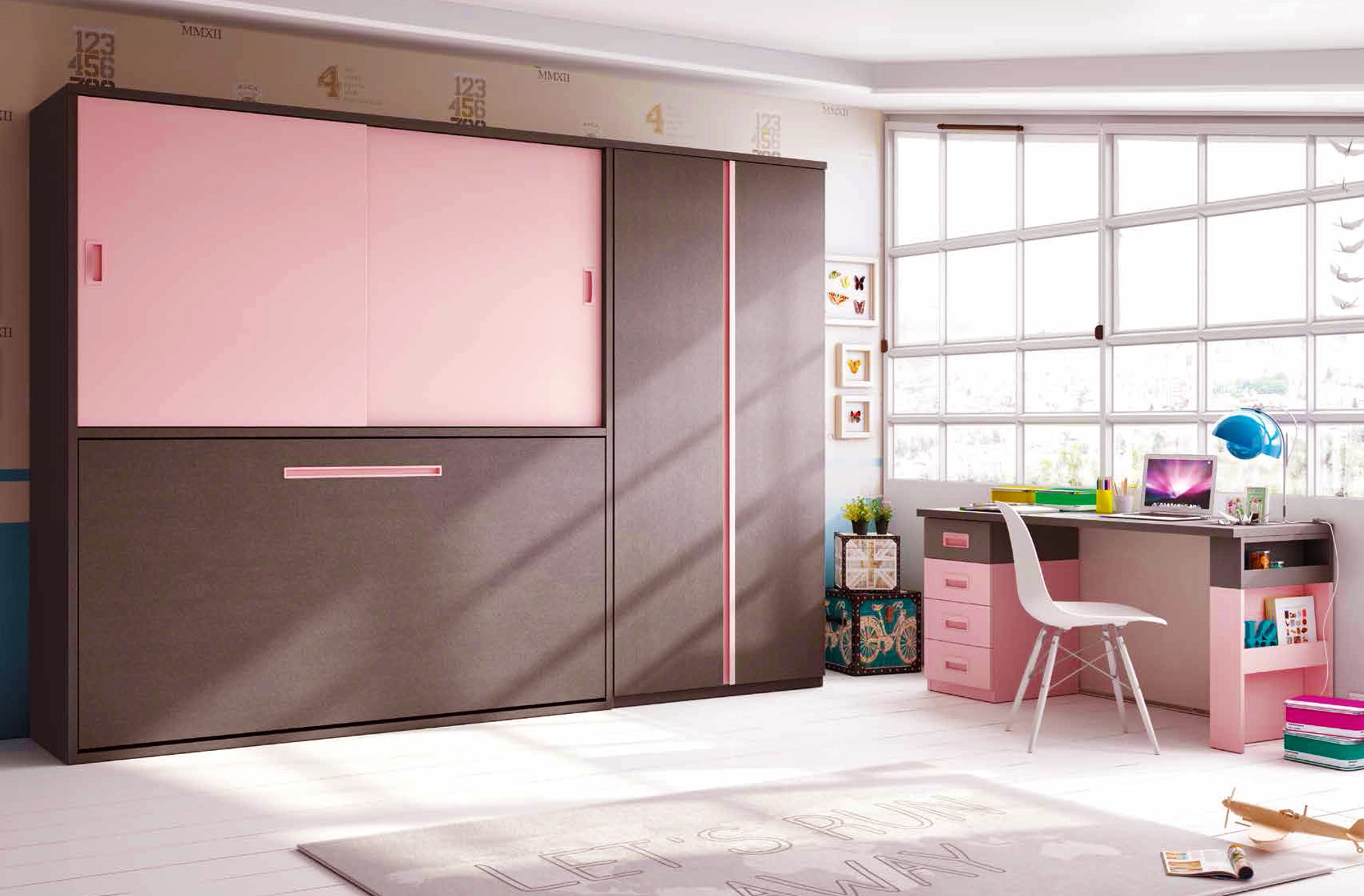 Chambre avec lit escamotable horizontal enfant glicerio so nuit