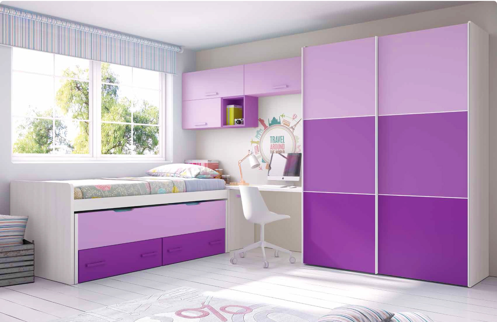 Chambre ado fille moderne 2016 violet: le elegant et superbe deco ...