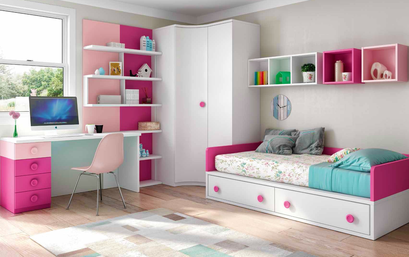 Chambre enfant fille bicolore fun et pratique glicerio so nuit