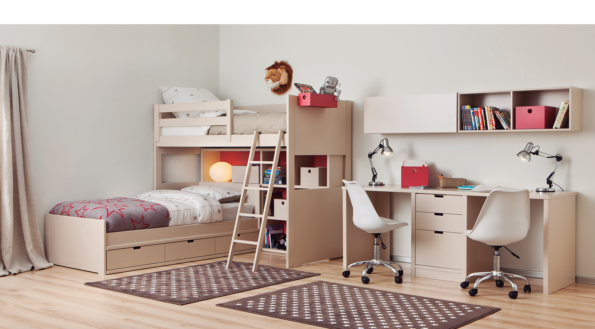 Le lit bureau, la solution maligne pour les chambres d'enfant
