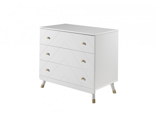 Commode 3 tiroirs LILLY coloris blanc - SONUIT