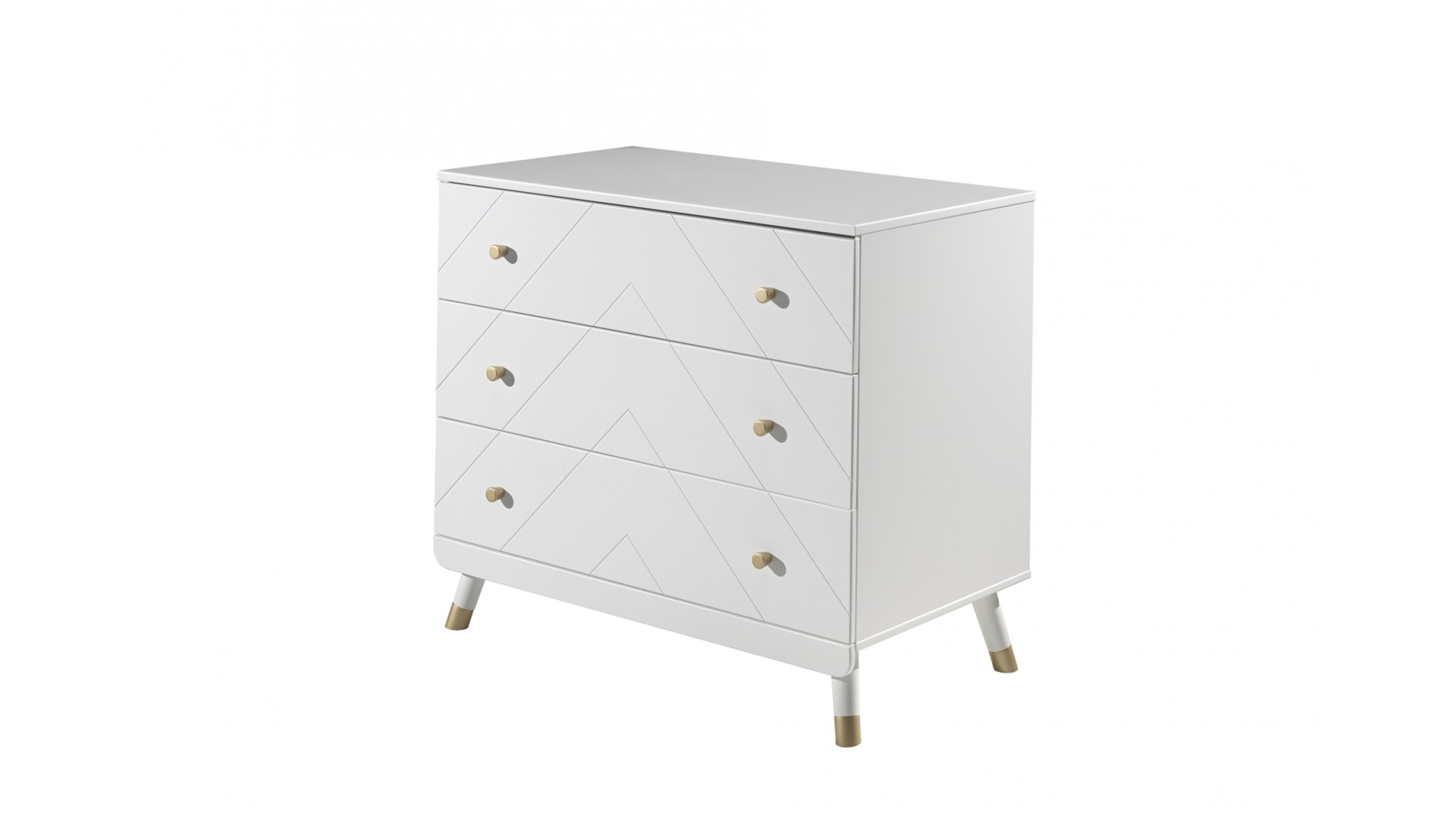 Commode 3 tiroirs LILLY coloris blanc - SONUIT