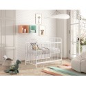 Lit bébé MANHATTAN 60x120 cm métal laqué blanc mat - SONUIT