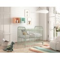 Lit bébé MANHATTAN 60x120 cm métal laqué olive mat - SONUIT