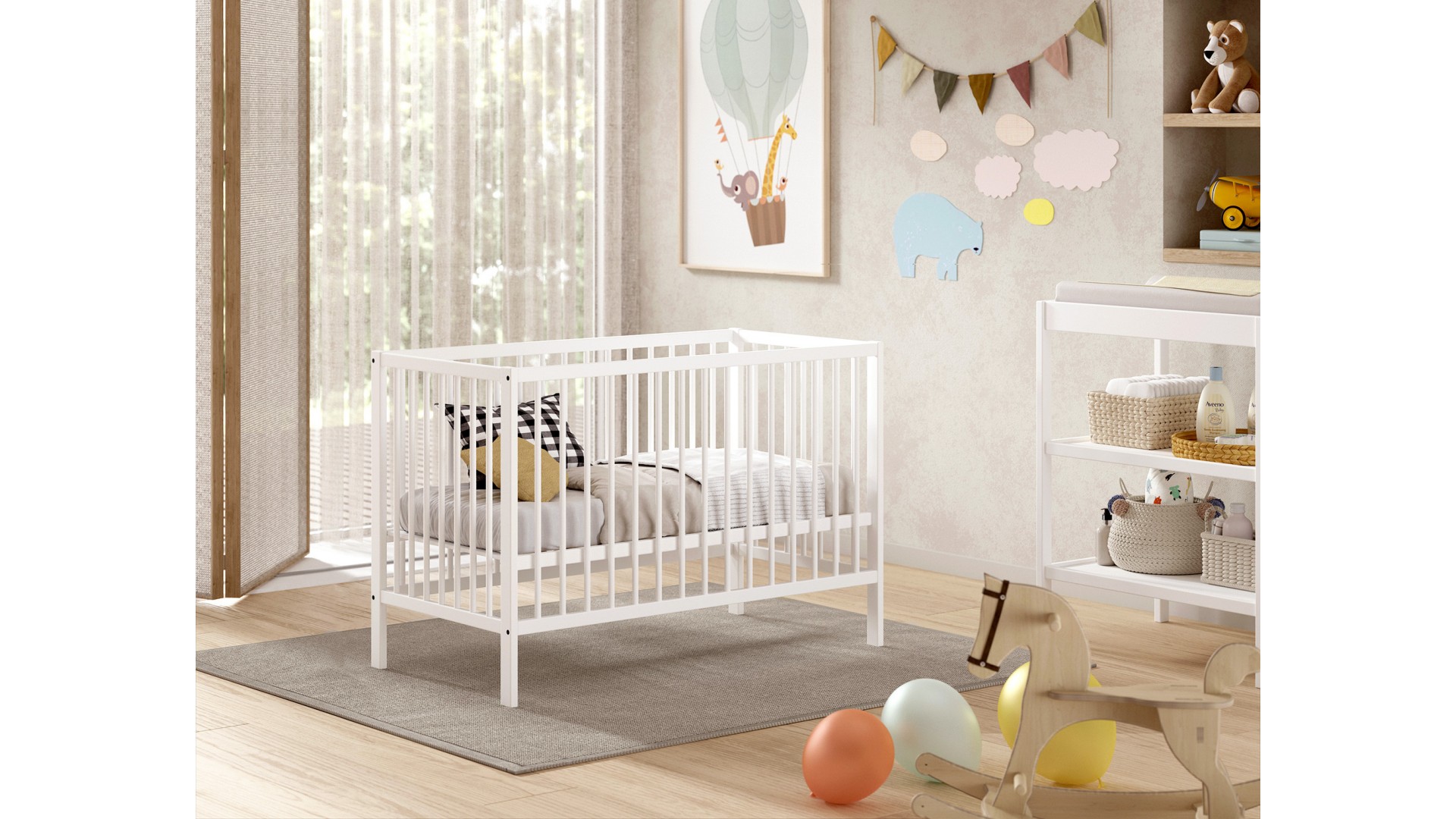 Lit bébé LIVIO 60x120 cm blanc - SONUIT