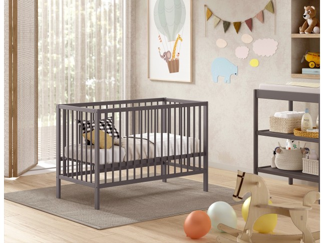 Lit bébé LIVIO 60x120 cm anthracite - SONUIT