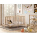 Lit bébé évolutif LIVIO 70x140 cm hêtre naturel vernis mat - SONUIT