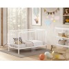 Lit bébé évolutif LIVIO 70x140 cm hêtre naturel laqué blanc - SONUIT