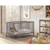 Lit bébé évolutif LIVIO 70x140 cm hêtre naturel laqué anthracite - SONUIT