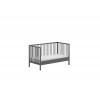 Lit bébé évolutif LIVIO 70x140 cm hêtre naturel laqué anthracite - SONUIT