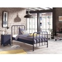 Lit enfant MANHATTAN 90x200 cm métal laqué bleu denim mat - SONUIT