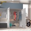 Lit superposé décalé avec armoire 1 porte + 3 coffres W028-1 - GLICERIO