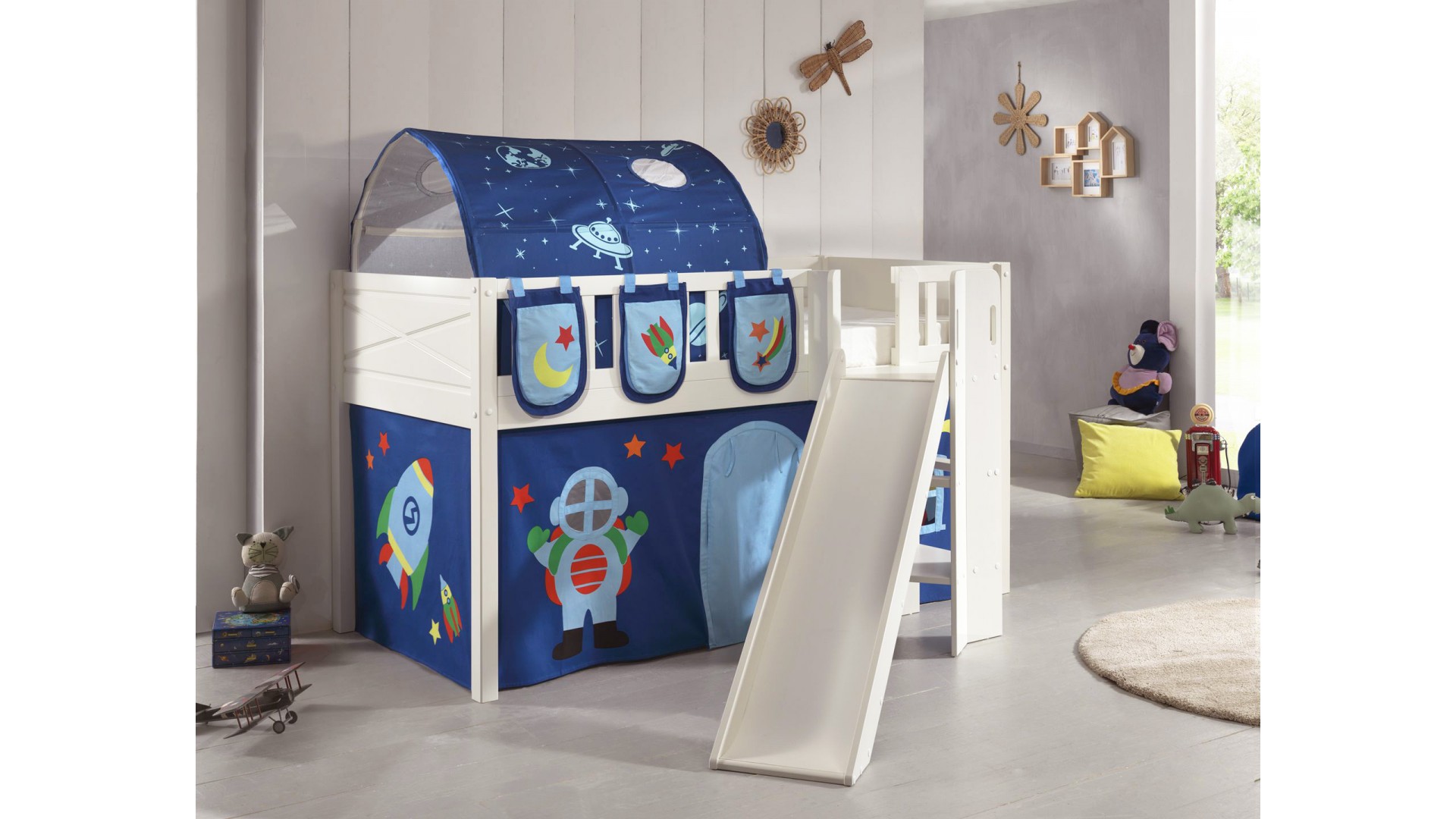 Lit toboggan cabane HARRY avec accessoires ASTRO - SONUIT